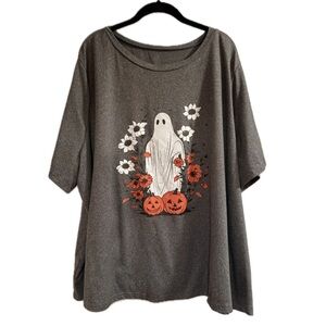 Halloween Ghost with Pumpkins Tee Shirt Size 28/30